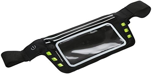 Ultrasport belt with LED lighting and neoprene zip pocket (5.5 inch), White