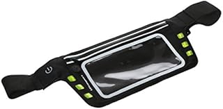 Ultrasport belt with LED lighting and neoprene zip pocket (5.5 inch), White