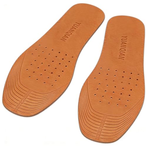 Image of Genuine Leather Shoe Insoles, Absorbent Ultra Thin Pigskin Leather Insoles Break in and Conform to the Shape of Feet (10)