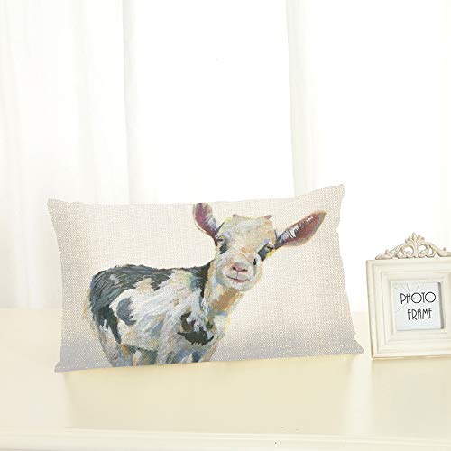 Nicokee Throw Pillow Cover Babys Smiley Cow Watercolor Farm Cute Animal Decorative Pillow Case Home Decor 20X12 Inches Pillowcase #TOP3