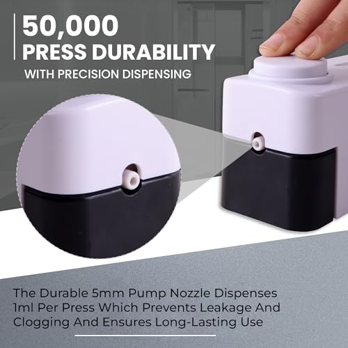 Image of Robustt Stylish Wall Mounted Liquid Soap Dispenser 360ML (White, Pack of 10) - with Adhesive Hooks | Easy Installation for Bathroom & Kitchen - Durable ABS Material, Sleek Design
