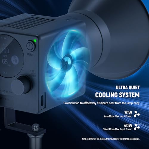 Image of NEEWER HS60C Pro 60W Portable RGB LED Video Light, APP DMX /Panel Control /Custom Effects /Light Group 8700Lx /1m 2700-6500K CRI97+ COB Continuous Output Lighting for Video Recording Studio Photography