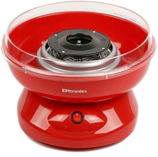 EMtronics EMCFM21 Candy Floss Machine Maker for Cotton Candy, Portable 450W - Red