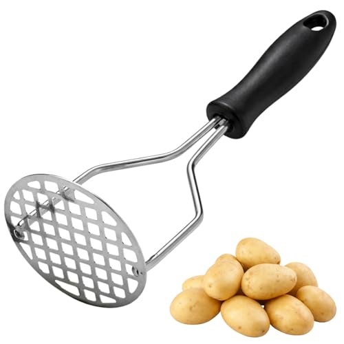 Amassador de Batata em Aço Inox 26cm Reforçado com Cabo Ergonômico Antiderrapante – Esprem...