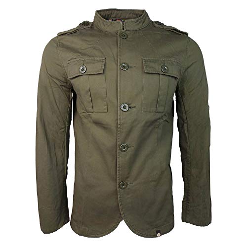 Pretty Green Mens Cotton Button Up Jacket Giacca