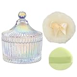 Contenitori In Vetro Per Polvere, Contenitore per Polvere per Il Corpo, Barattolo Di Polvere Di Cristallo, Con Piuminitalco, per Neonati, Regalo Adatto Alle Donne (iridescente)