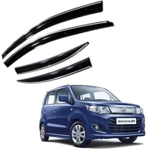 Image of CAR SAAZ Chrome Line Door Visor for WagonR (2010-2018)(Set of 4Pcs) | Wind Deflector Rain Guard