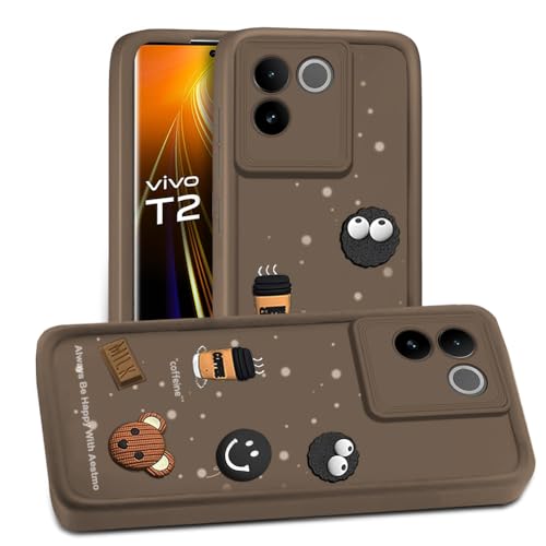 Image of AESTMO Back Case Cover for Vivo T2 Pro 5G / iQOO Z7 Pro 5G | Coffee Silicone Case | Full Body Protection | Camera Protection Back Cover for Vivo T2 Pro 5G / iQOO Z7 Pro 5G (Brown)