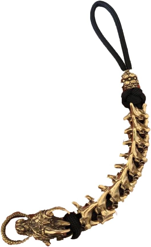 Brass Dragon DIY Keychain, Pure Handmade Bead Charms, Long Backbone, Perfect for Paracord Projects, Lanyard Bead, Gift