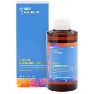 Good Molecules Glycolic Exfoliating Toner – Facial Toner and Exfoliant with Glycolic Acid, Hyaluronic Acid and Aloe to Moisturize – Skincare for Face
