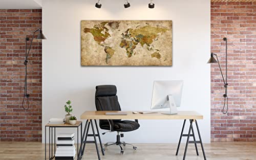 Yearainn Vintage World Map Canvas Wall Art Picture Large Antiqued Map Of The World Canvas Painting Artwork Prints For Office Wall Decor Home Living Room Decorations Framed Ready To Hang 24 Inch X 48 Inch thumb #5