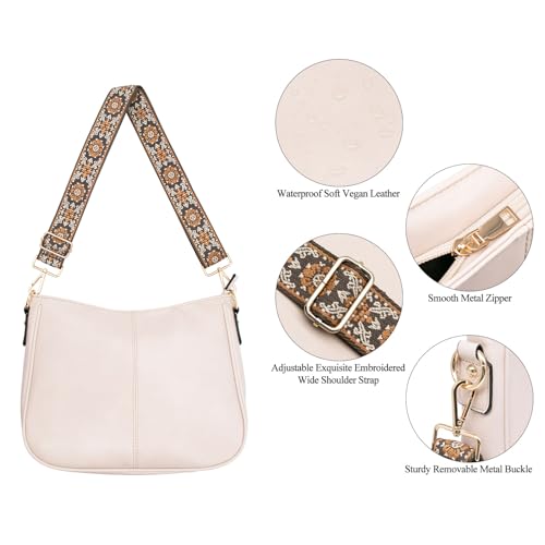 Image of Long Keeper Crossbody HandBags - Women Trendy Hobo Bag with Guitar Strap Casual Vegan Leather Shoulder Bag Purses