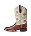 ARIAT Women's Round Up Wide Square Toe Western Boot - Canyon Brown/Daisy Logo Print, 7 Narrow