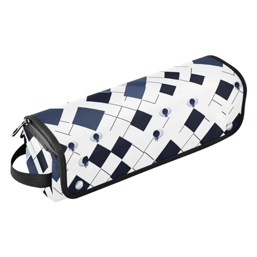 Bolsa organizadora de viaje para herramientas de cabello resistente al calor y al agua color blanco azul marino