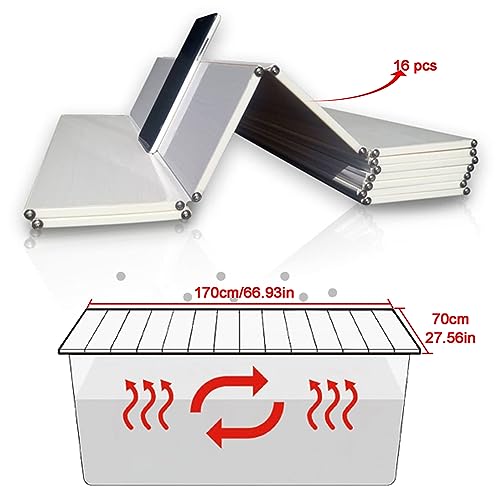 Badewannenabdeckung, PVC Faltbar Badewanne Brett Staubdichtes wasserdichte Badewannentablett, Badewanne Dämmplatte für Hause Badezimmer Hotelbad SPA Erfahrung (Weiß, 170×70×0.7CM)