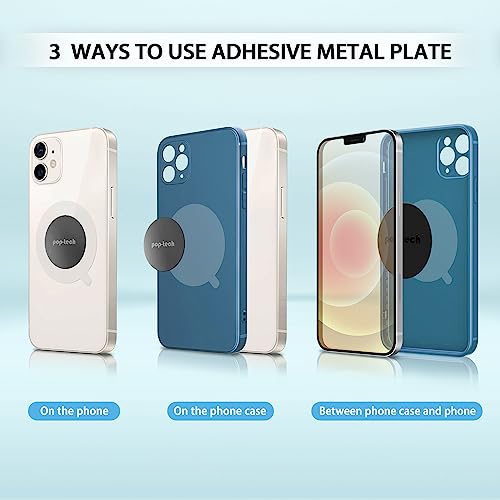 Metal Plate For Phone Magnet, 8 Pack Replacement Magnet Disc Magic Mount Plate With Adhesive Backing For Socket Grips & Magnetic Car Holder Cradle Stand(Dashboard/Vent/Cd Slot/Windshield) - Round #TOP3
