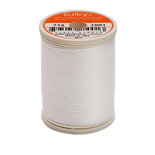 Hilo de algodón Sulky 660d 12wt 2 hebras blanco brillante 330 yd miniatura 1