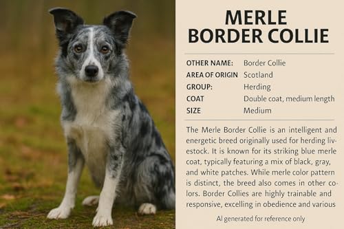 PuffPurrs Lebensechtes Merle Border Collie Plüschtier, Realistischer Blue Merle Border Collie Teddy, Süßer außergewöhnlich intelligenter Hund Kissen-Geschenk, 23 cm