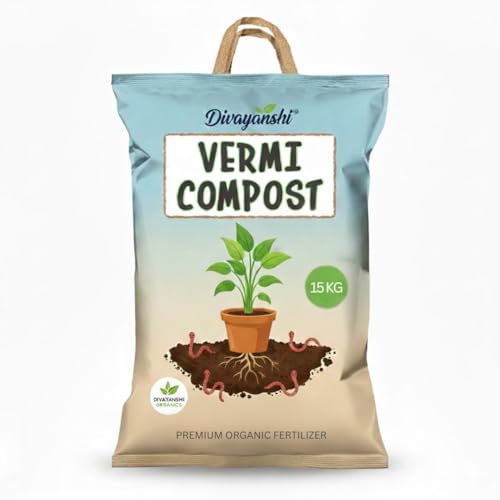 Image of Divayanshi Organic Vermicompost for Plants & Gardening | Natural Soil Conditioner for Home Garden, Pots & Terrace Plants-15kg