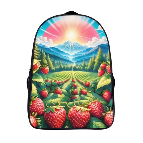 Sac à dos imprimé en 3D fraise pour les sorties scolaires des enfants