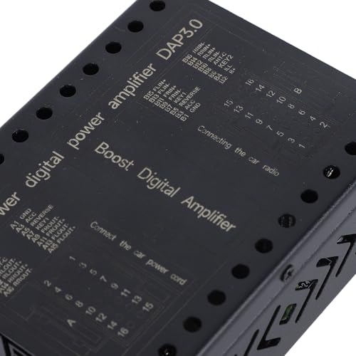 Auto-DSP-Verstärker, Amplifier Car Audio Stabile Klangausgabe, A/B-Klasse-Technologie, 4 Kanäle 60 W, 2/4 Ohm, Feinabstimmung der Bass-Höhen-Lautstärke, für Auto-Soundsysteme, Mattschwarzes Metall