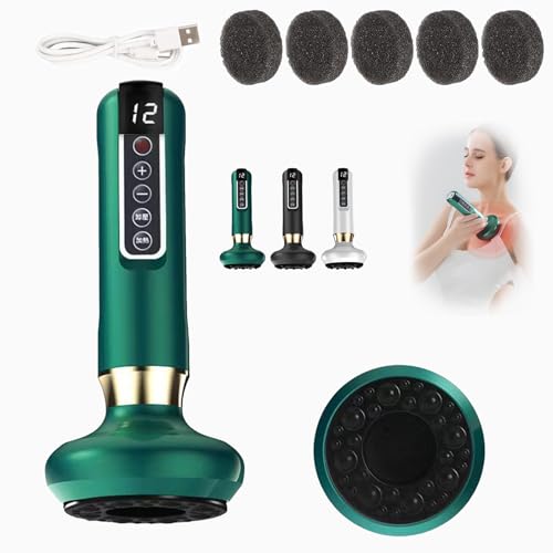 SmoothGlow Masajeador anticelulítico, nexuskin masajeador celulitis, lipedema masajeador celulitis, aparato, ventosa, lipedema (A12verde)