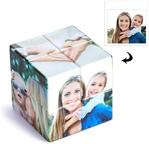 DreamFlyang Campo de Fotos Personalizado para imágenes, fotopuzzle Personalizado Cubo mágico rotatable 3D con 6 Fotos Personalizada Mejor Regalo para niños Madre Marido Amigos,Zweite bestellung Cover