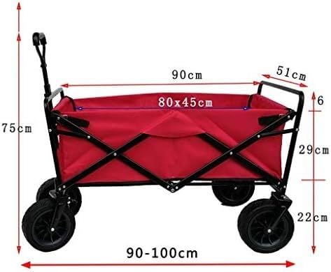 Carrito de la compra plegable resistente – Carrito de jardín multifunción para acampar al aire libre, fotografía y viajes familiares con doble freno