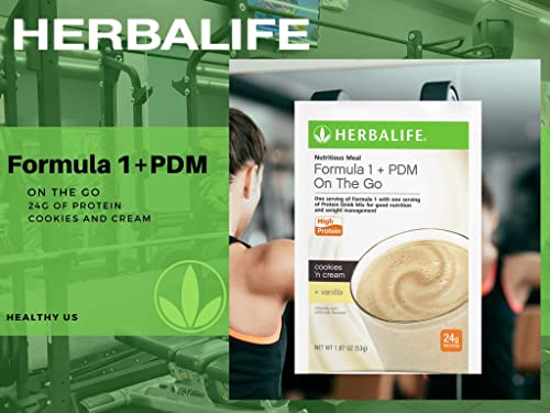 image for Herbalife Formula 1 + PDM On The Go: 24g of Protein 7 Packets per Box 