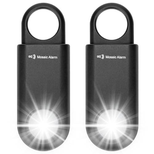 2 Pack Personal Safety Alarm with Ultra Bright Strobe Light