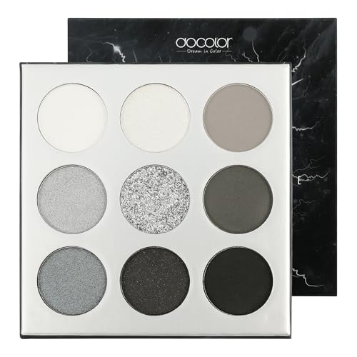 docolor Eyeshadow Palette 9 Colors Black Eyeshadow Gemstone Shadow Palette Highly Pigmented Mattes Shimmers Naked Smokey Glitter Cream Colorful Powder Blendable Long Lasting Waterproof Makeup Palette