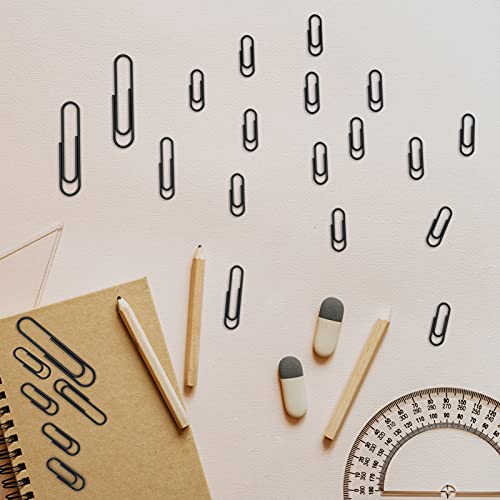 DANRONG 520 PCS Black Paper Clips Assorted Sizes, Small Medium and Large (1.1\", 1.3\" & 2\"), Paperclips for Office, School, Home Supplies-Black - Thumbnail 5