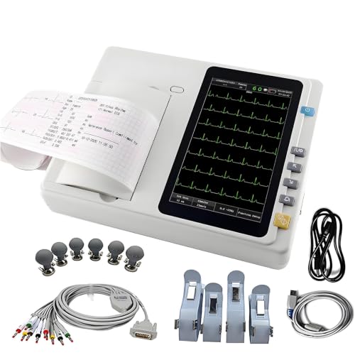 Moniteur ECG Portable NYANS – Impression ECG, Écran tactile 7 pouces, 3 canaux/12 dérivations, Logiciel, Mise à jour USB/Carte SD