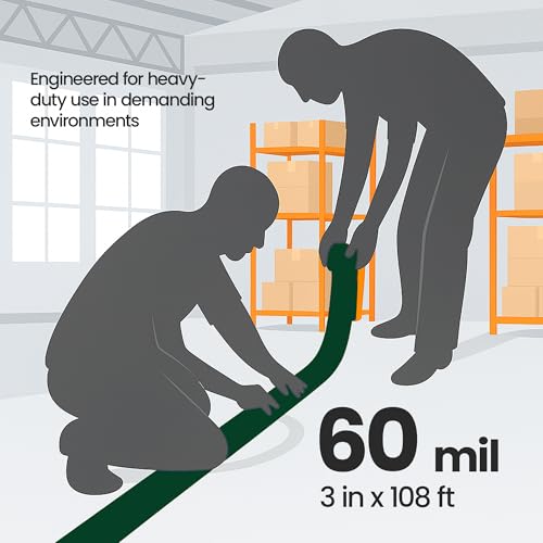 Image of DuraMark EC700 Floor Marking Tape for Concrete and Pavement | Industrial Marking Tape for Warehouses | Long-Lasting | High Durability,Green, 3 Inches by 108 Feet