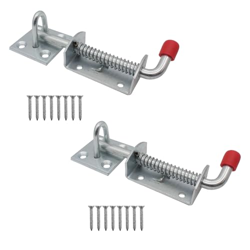 EAI Spring Loaded Animal Bolt - Heavy Duty | 150mm / 6 Inch Spring Loaded Bolt for Doors, Gates, Stables & More - Pack of 2