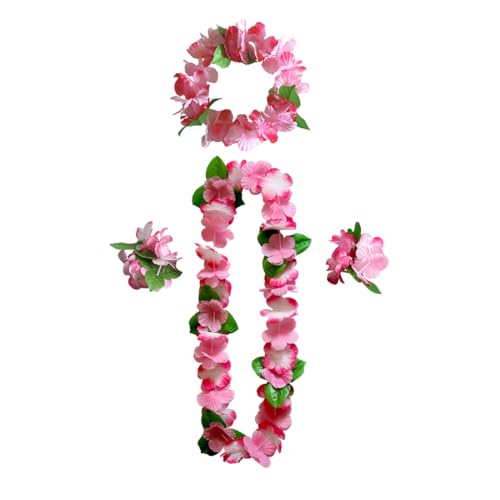 ZORVUJI Disfraz Hawaiana Mujer - Collar de Flores, Diadema y Pulseras para Carnaval, Playa, Boda, Animación y Fiesta - Accesorios de Vestuario Hawaiano