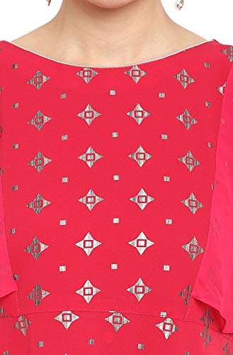 Image of Janasya Women's Poly Crepe A-Line Kurta With Pant