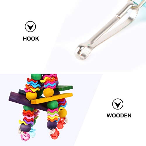 ULTECHNOVO Pássaro de Madeira Mastigando Brinquedo Papagaio Mordida Palitos Brinquedos Gaiola Pendur