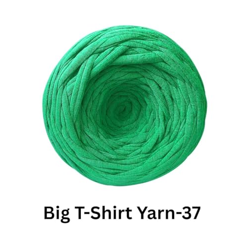 Image of VCR Green Big T-Shirt Yarn, 100 Meters Length, Recycled & Fashionable Craft Yarn, Pack of 1, Suitable for Crochet, Knitting & DIY Bags, Baskets, Cushions & Home Decor Projects