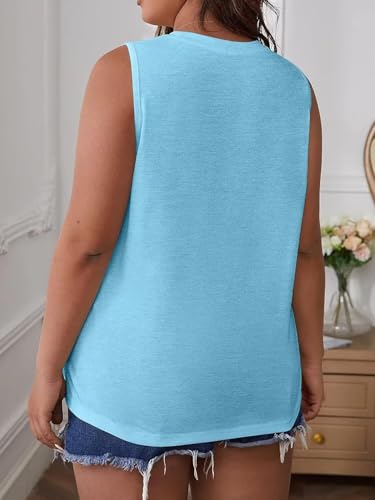 KKJ 2 Pack Womens Tank Tops Workout Tees Summer Clothes Fashion Outfits Crew Neck Sleeveless Loose Fit Fall Casual Shirts