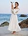 Women Renaissance Off Shoulder Split Sleeve Smocked Waist Tiered Maxi Dress White M