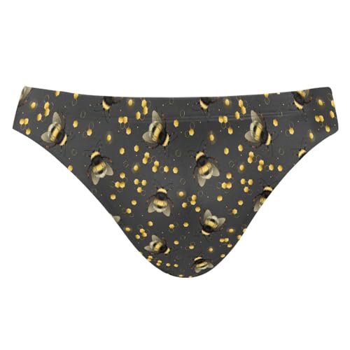 JHKKU Mens Bumblebee Swim Briefs Sexy Bikini Swimwear Quick Dry Swimsuit with Drawstring XXXL