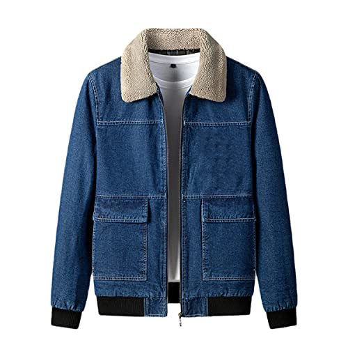 Veste hiver homme en denim bleu pour affronter le froid urbain