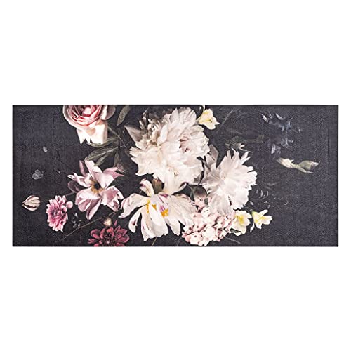 Benissimo-Multy Mats, 24” X 56” Ultra-Thin (1/10 Inch) Kitchen Mat Rubber Backing, Waterproof, Low Profile, Durable & Non Slip, Indoor Floor Mat For Entry, Patio, Busy Areas, Photo Bouquet #TOP1