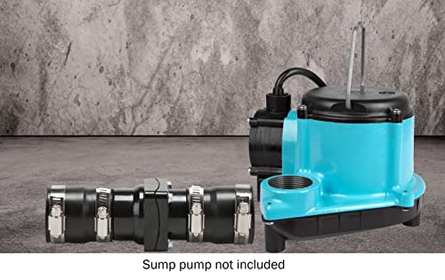 Image of Little Giant CV-114 /112 1-1 /4-Inch and 1-1 /2-Inch ABS Vertical Sump Pump Check Valve, Black, 599059