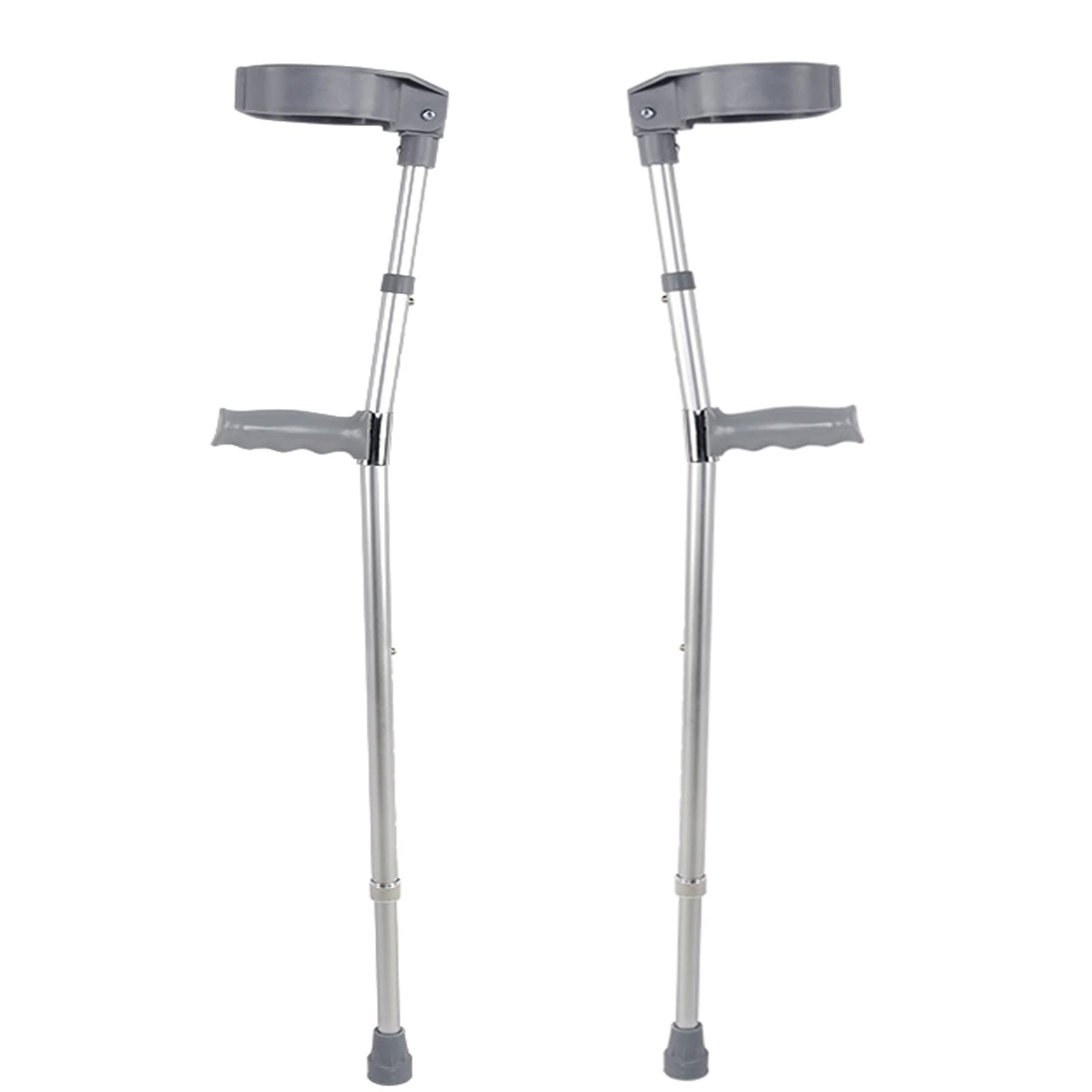 Muletas para Caminar de antebrazo para Adultos (puño Completo), muletas ergonómicas de Altura Ajustable, muletas ortopédicas Antideslizantes de Aluminio, Ligeras y cómodas (Color: Plata, S