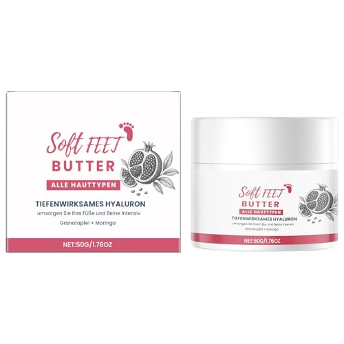 Burro morbido per piedi, crema riparatrice per talloni, lozione per piedi asciutti 5 x 4,3 cm, finitura non grassa/delicata ed efficace per uomini e donne come routine domestiche o necessità di