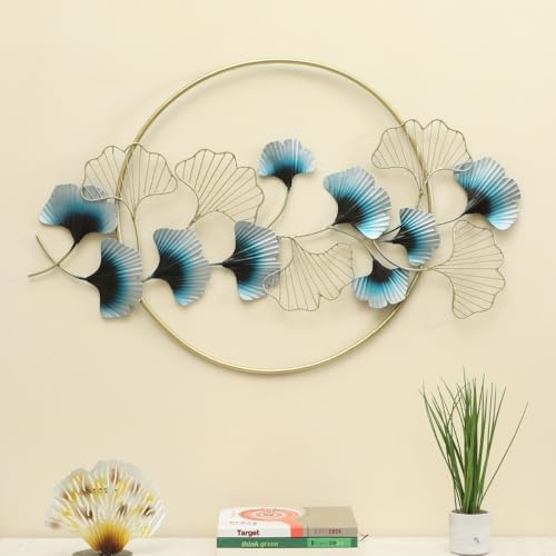Image of Handcrafted Metal Modern Flower Leaf Wall Art Multicolor Unique Modern Accent for Stylish Interiors Wall Art for Home Decor, Living Room, Bedroom & Office