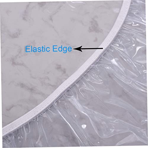 Nappe ajustée en vinyle imperméable et couverture de table ronde transparente élastique