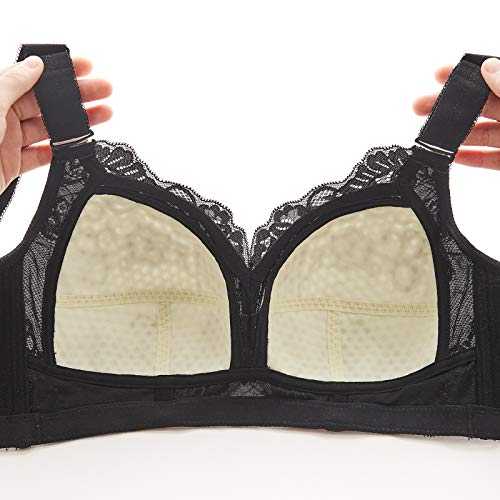 AILIVIN Sutiã feminino 34-40 (B-DD) minimizador sem aro, com cobertura total, sem aro, Preto, (40) 4